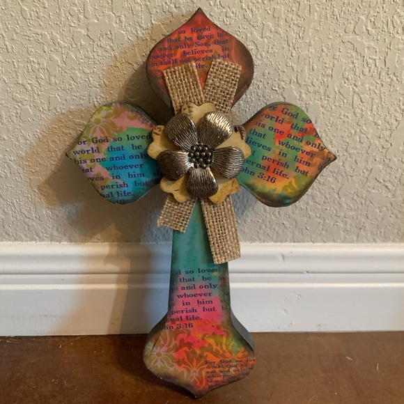 Hobby Lobby Wall Decor Multicolored Cross For God So Loved The